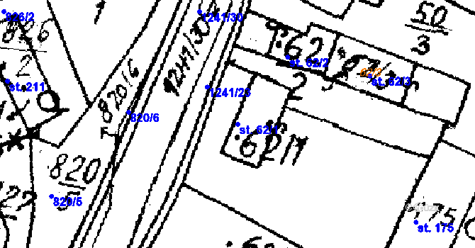 Parcela st. 62/1 v KÚ Horní Lukavice, Katastrální mapa