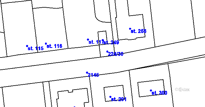 Parcela st. 224/30 v KÚ Horní Lukavice, Katastrální mapa
