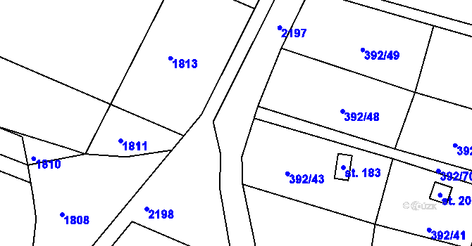 Parcela st. 367/7 v KÚ Horní Lukavice, Katastrální mapa