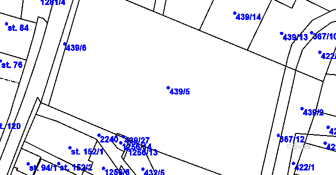 Parcela st. 439/5 v KÚ Horní Lukavice, Katastrální mapa