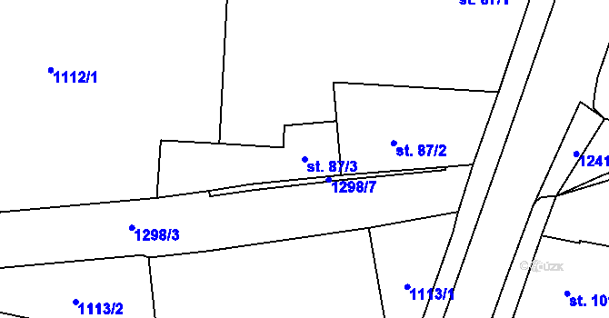 Parcela st. 87/3 v KÚ Horní Lukavice, Katastrální mapa