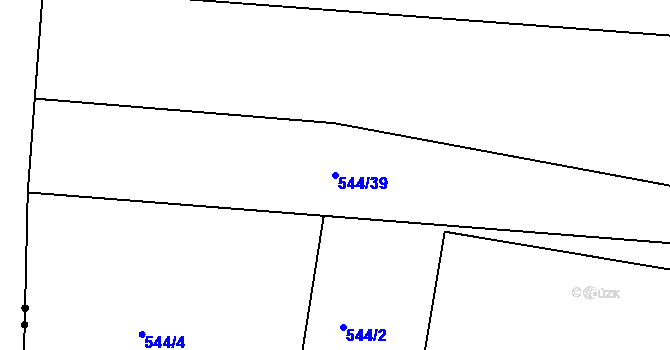 Parcela st. 544/39 v KÚ Krasavce, Katastrální mapa