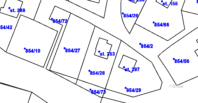 Parcela st. 253 v KÚ Lišice u Dolní Lukavice, Katastrální mapa