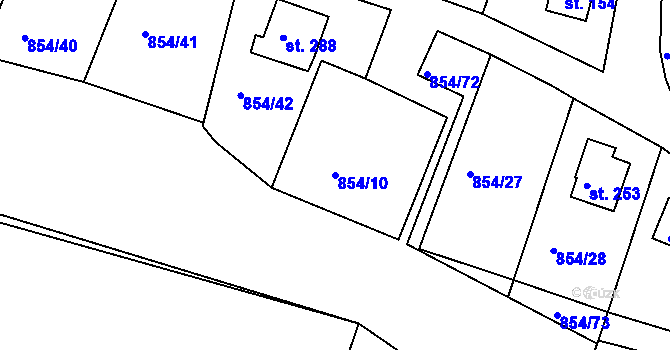 Parcela st. 854/10 v KÚ Lišice u Dolní Lukavice, Katastrální mapa