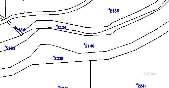 Parcela st. 2148 v KÚ Lišice u Dolní Lukavice, Katastrální mapa