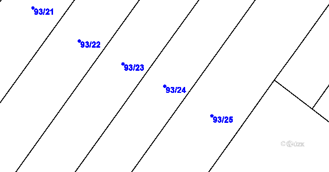 Parcela st. 93/24 v KÚ Snopoušovy, Katastrální mapa