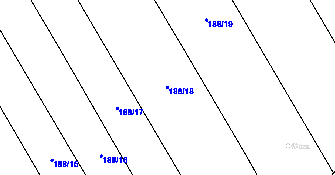 Parcela st. 188/18 v KÚ Snopoušovy, Katastrální mapa