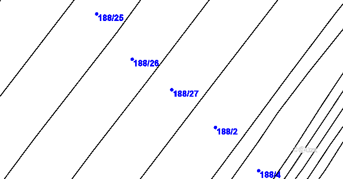 Parcela st. 188/27 v KÚ Snopoušovy, Katastrální mapa