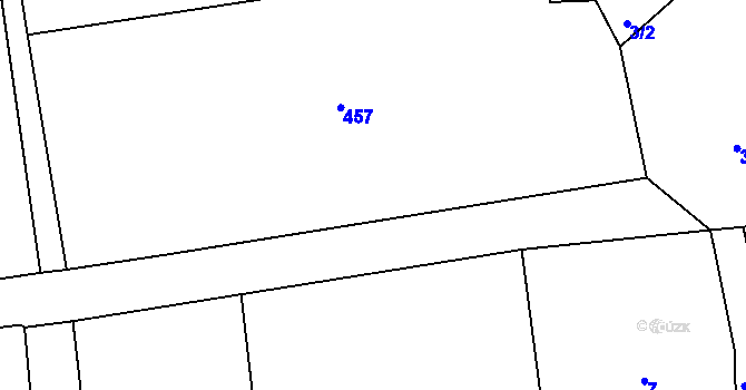 Parcela st. 1/1 v KÚ Snopoušovy, Katastrální mapa