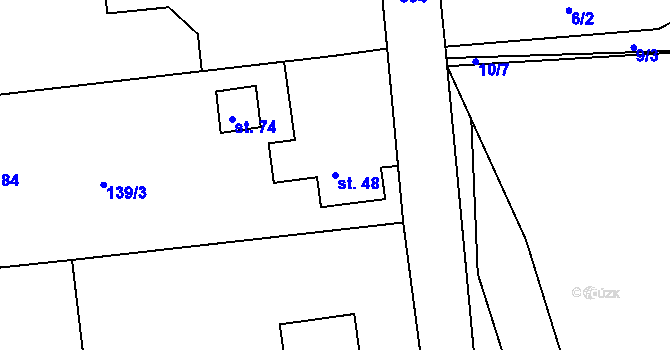 Parcela st. 48 v KÚ Snopoušovy, Katastrální mapa