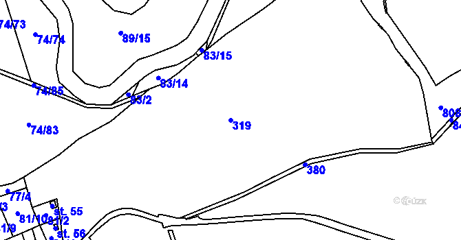 Parcela st. 319 v KÚ Snopoušovy, Katastrální mapa