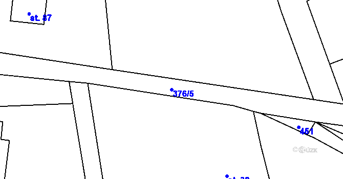 Parcela st. 376/5 v KÚ Snopoušovy, Katastrální mapa