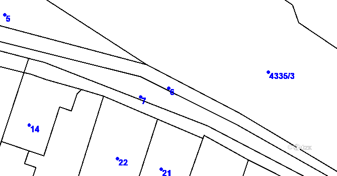 Parcela st. 6 v KÚ Dolní Lutyně, Katastrální mapa