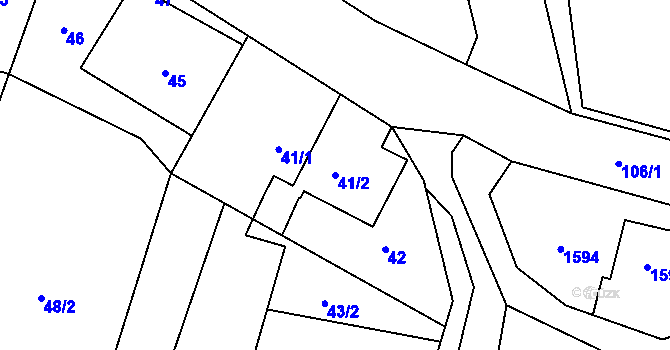 Parcela st. 41/2 v KÚ Dolní Lutyně, Katastrální mapa