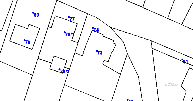 Parcela st. 73 v KÚ Dolní Lutyně, Katastrální mapa