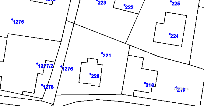 Parcela st. 221 v KÚ Dolní Lutyně, Katastrální mapa