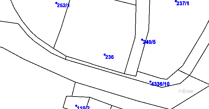Parcela st. 236 v KÚ Dolní Lutyně, Katastrální mapa