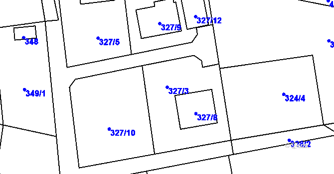 Parcela st. 327/3 v KÚ Dolní Lutyně, Katastrální mapa