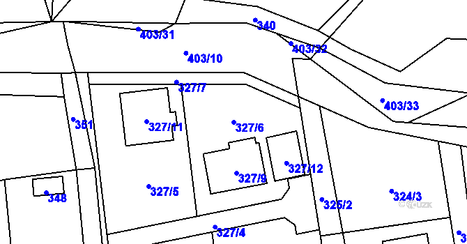 Parcela st. 327/6 v KÚ Dolní Lutyně, Katastrální mapa