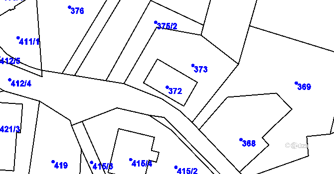 Parcela st. 372 v KÚ Dolní Lutyně, Katastrální mapa