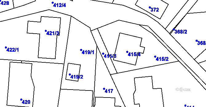 Parcela st. 415/3 v KÚ Dolní Lutyně, Katastrální mapa