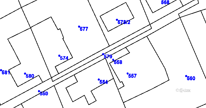 Parcela st. 579 v KÚ Dolní Lutyně, Katastrální mapa