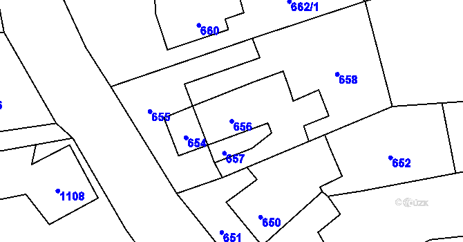 Parcela st. 656 v KÚ Dolní Lutyně, Katastrální mapa