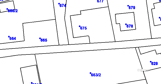 Parcela st. 676 v KÚ Dolní Lutyně, Katastrální mapa