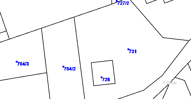 Parcela st. 729 v KÚ Dolní Lutyně, Katastrální mapa