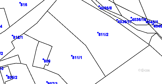 Parcela st. 811 v KÚ Dolní Lutyně, Katastrální mapa