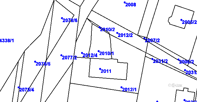 Parcela st. 2010/1 v KÚ Dolní Lutyně, Katastrální mapa