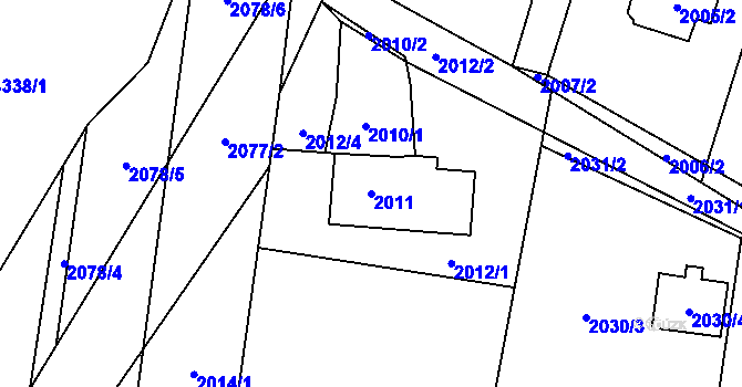 Parcela st. 2011 v KÚ Dolní Lutyně, Katastrální mapa