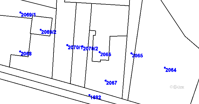 Parcela st. 2066 v KÚ Dolní Lutyně, Katastrální mapa
