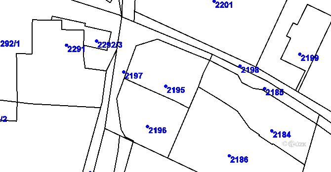 Parcela st. 2195 v KÚ Dolní Lutyně, Katastrální mapa