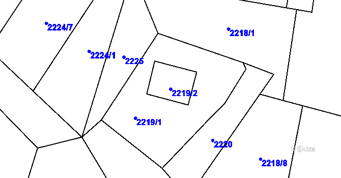 Parcela st. 2219/2 v KÚ Dolní Lutyně, Katastrální mapa