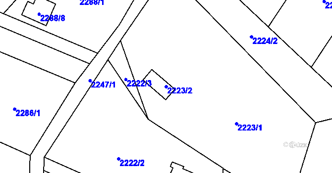 Parcela st. 2223/2 v KÚ Dolní Lutyně, Katastrální mapa