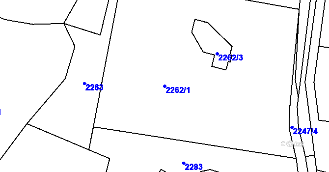 Parcela st. 2262/1 v KÚ Dolní Lutyně, Katastrální mapa