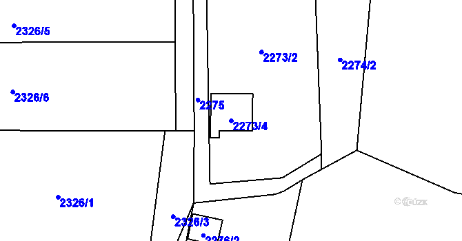 Parcela st. 2273/4 v KÚ Dolní Lutyně, Katastrální mapa