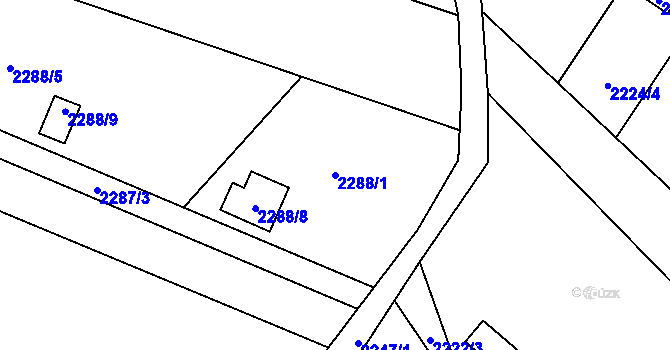 Parcela st. 2288/1 v KÚ Dolní Lutyně, Katastrální mapa