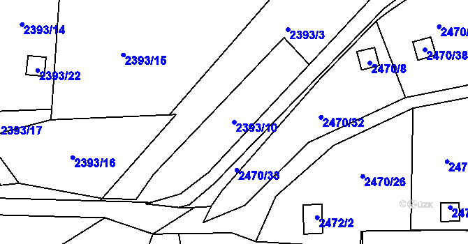 Parcela st. 2393/10 v KÚ Dolní Lutyně, Katastrální mapa