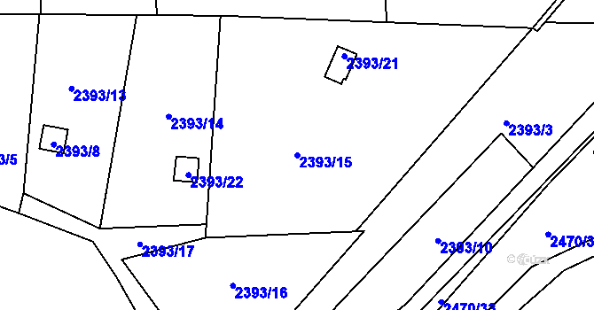 Parcela st. 2393/15 v KÚ Dolní Lutyně, Katastrální mapa