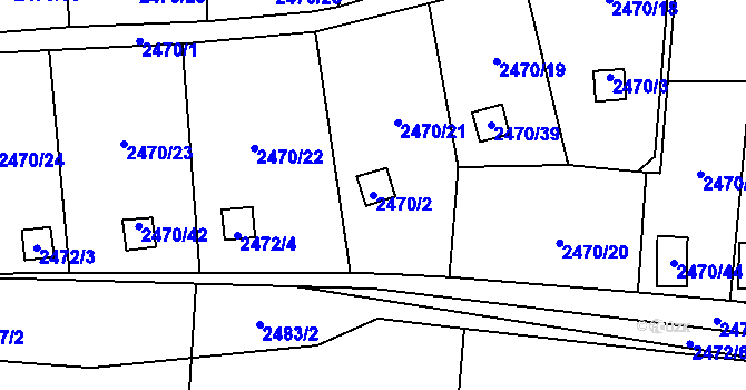 Parcela st. 2470/2 v KÚ Dolní Lutyně, Katastrální mapa