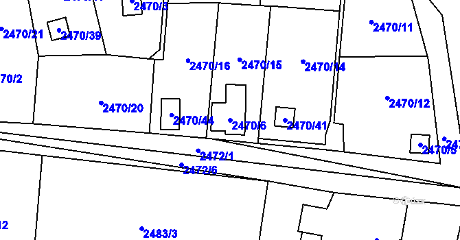 Parcela st. 2470/6 v KÚ Dolní Lutyně, Katastrální mapa
