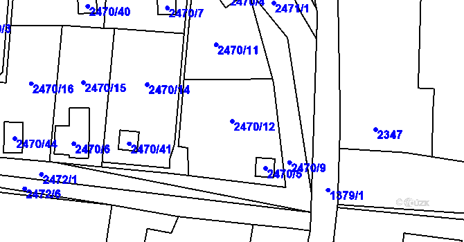 Parcela st. 2470/12 v KÚ Dolní Lutyně, Katastrální mapa