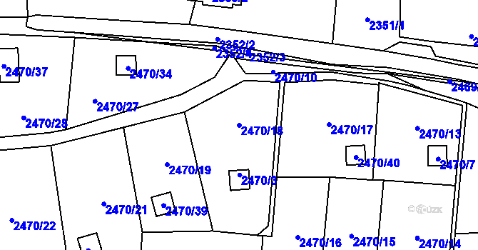Parcela st. 2470/18 v KÚ Dolní Lutyně, Katastrální mapa