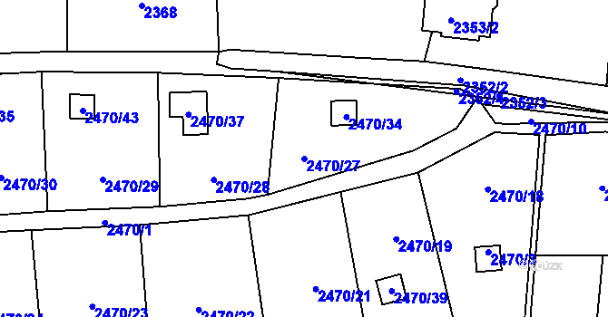 Parcela st. 2470/27 v KÚ Dolní Lutyně, Katastrální mapa
