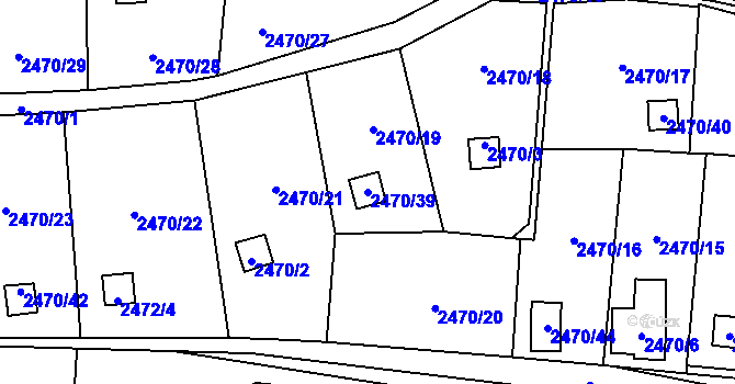 Parcela st. 2470/39 v KÚ Dolní Lutyně, Katastrální mapa