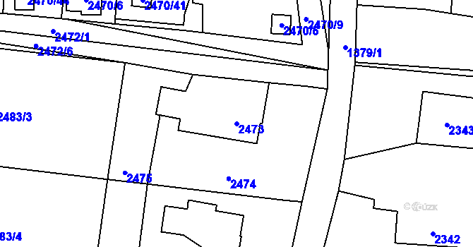 Parcela st. 2473 v KÚ Dolní Lutyně, Katastrální mapa