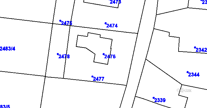 Parcela st. 2476 v KÚ Dolní Lutyně, Katastrální mapa
