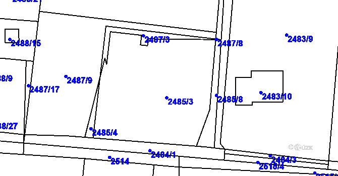 Parcela st. 2485 v KÚ Dolní Lutyně, Katastrální mapa